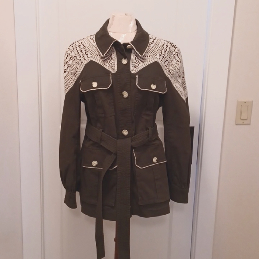 Veronica Beard Vanna Oversized Belted Jacket 4 NWT